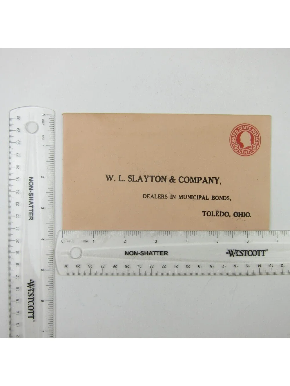 US Postal Stationery W.L. Slayton & Co Toledo Ohio 2 cent Washington Antique